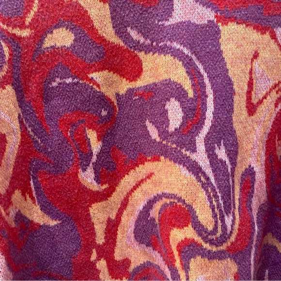 cropped knit marbled jacquard sweater (size M) - Picture 6 of 10